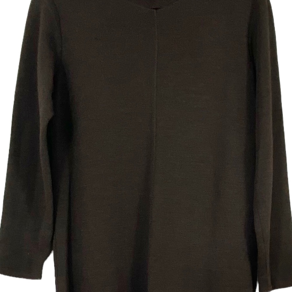 Eileen Fisher Women’s Viscose & Wool Chocolate Brown Long Sweater Dress Size M - Picture 10 of 12